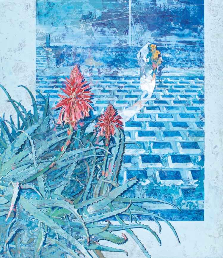 『Unknown』 530×455 mm 2026 木製パネルにアクリル、岩絵具、ラメグリッター、真鍮