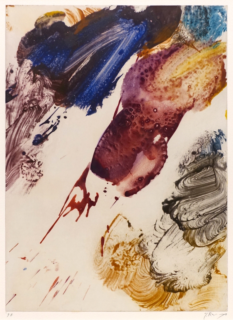 加納光於　《鏡と雷鳴》 1　1978　エンコスティック、紙　36.4×26.4cm