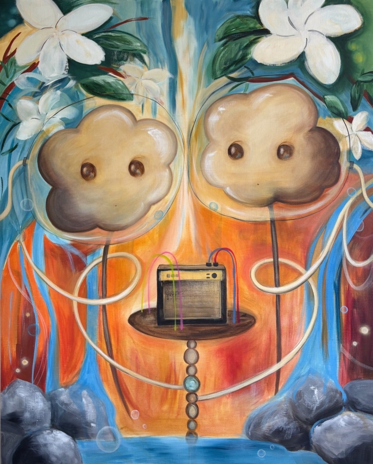 「Nowhere Land」 Acrylic, sand, and mixed media on canvas 2025 162cm×130.3cm