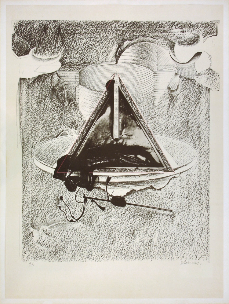 中西夏之 「心器のためのデッサン」 1972　オフセット　ed.50　74.5×54.5cm