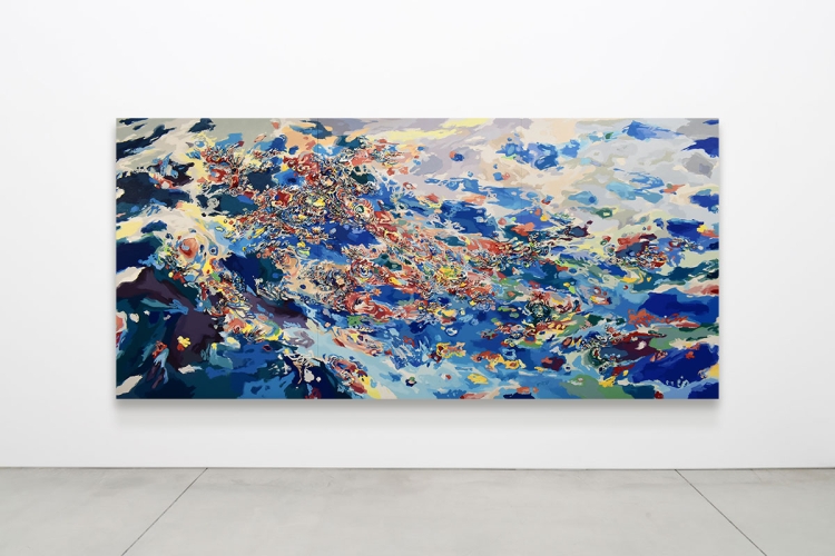Anne Kagioka Rigoulet, Reflection d-4, 2024, oil and mixed media on panel, 227.3 x 486.0 cm