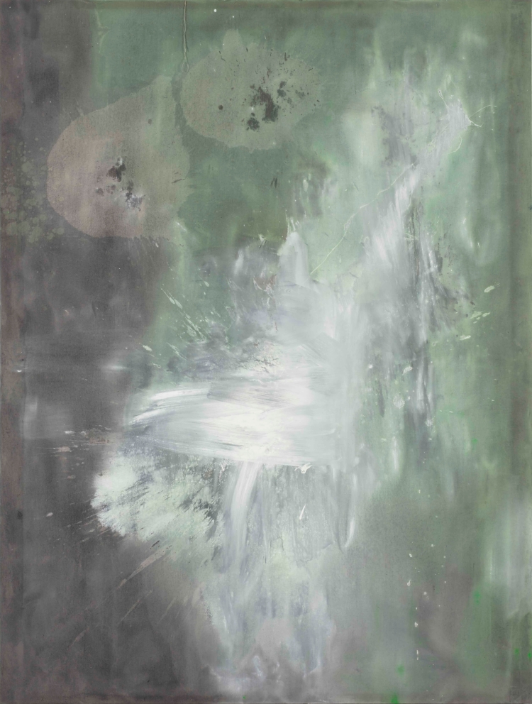 《Pale Green Ⅱ》2021 ,Acrylic,Pigment on canvas,280×212.5cm