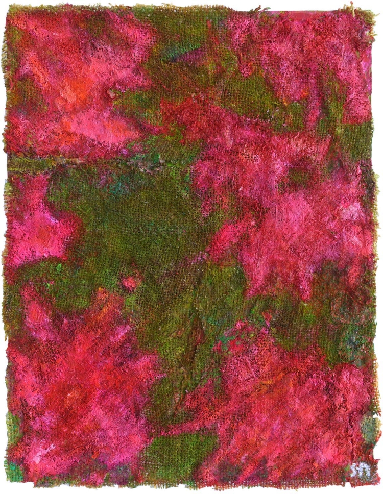 宮崎進 「花」 2007 ミクストメディア、麻布、板 42.0×33.0cm