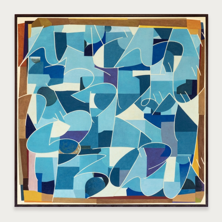 中村ケンゴ Gadji beri bimba 2025 80.3 × 80.3 cm Mineral pigment, pigment and acrylic on Japanese paper mounted on wood panel (framed)