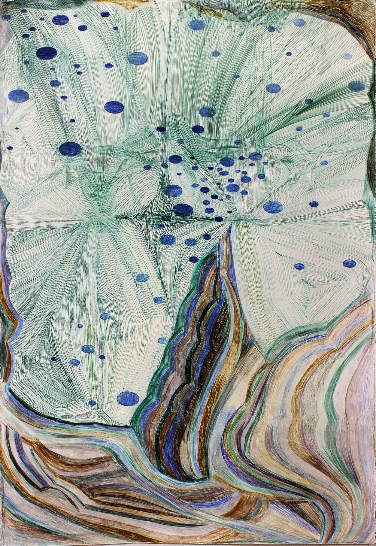 Untitled（H112 x W77㎝, Colored pencil on paper, 2024）