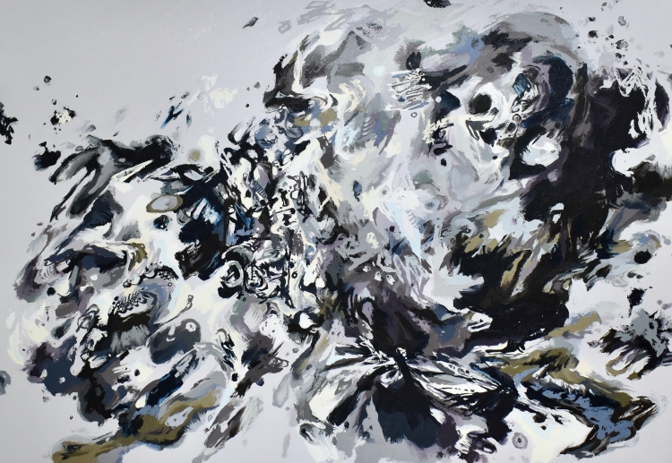 Anne Kagioka Rigoulet, Portrait-pair-2, 2022, oil and mixed media on panel, 112.0 x 162.0 cm