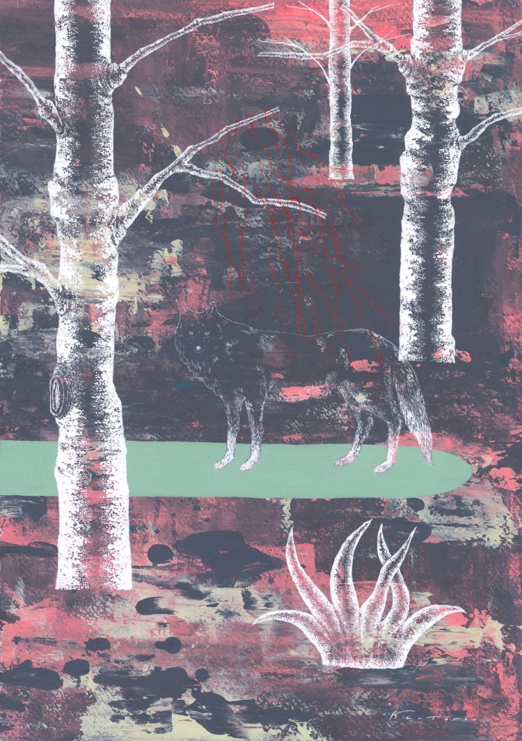 tranquil forest Ⅱ  2024  Acrylic on paper  297x420mm