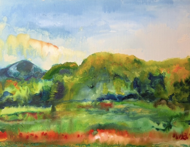 "Untitled", 油彩キャンバス, 31.8×41cm