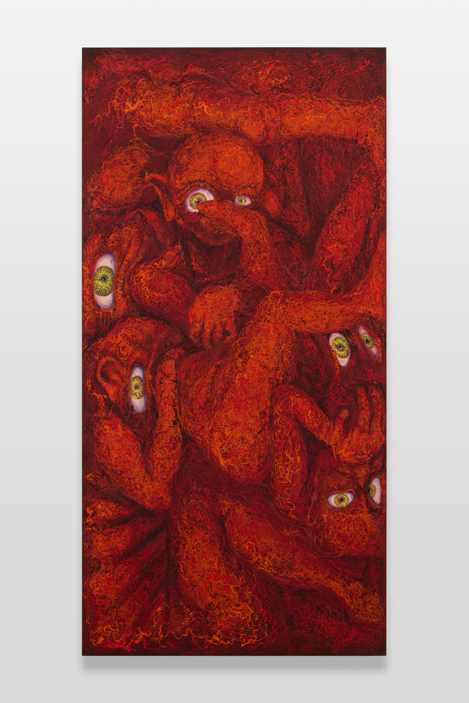 Beyond the Skin No.2 2021 wax dyeing, cotton, reactive dye 190.0 cm× 95.0 cm @Yamashita Akari