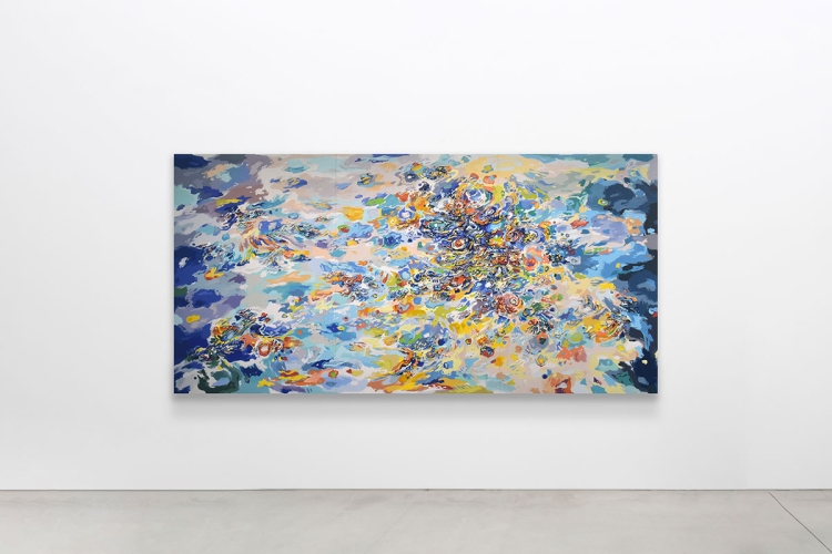 Anne Kagioka Rigoulet, Reflection h-34, 2024, oil and mixed media on panel, 194.0 x 390.0 cm