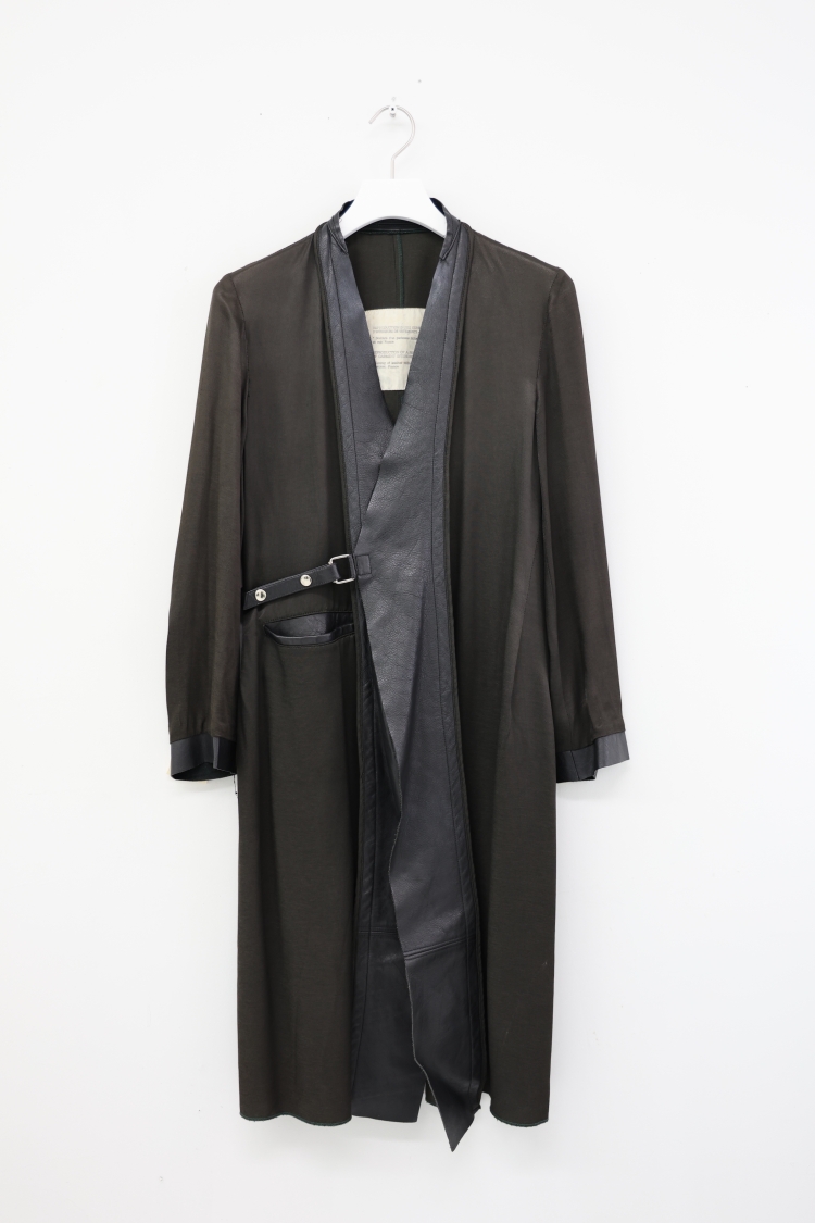 Line Viscose and Leather Wrap Coat(Maison Martin Margiela)