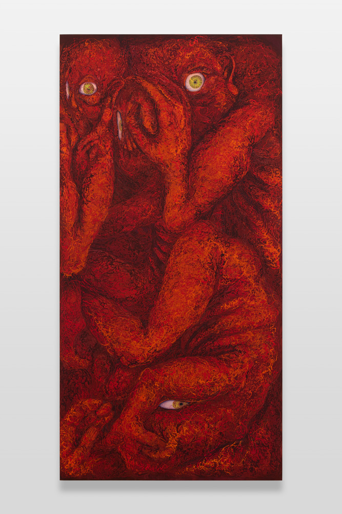 Beyond the Skin No.3 2021 wax dyeing, cotton, reactive dye 190.0 cm× 95.0 cm ©Yamashita Akari